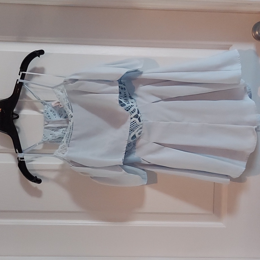 Love & Other Things Baby Blue Romper